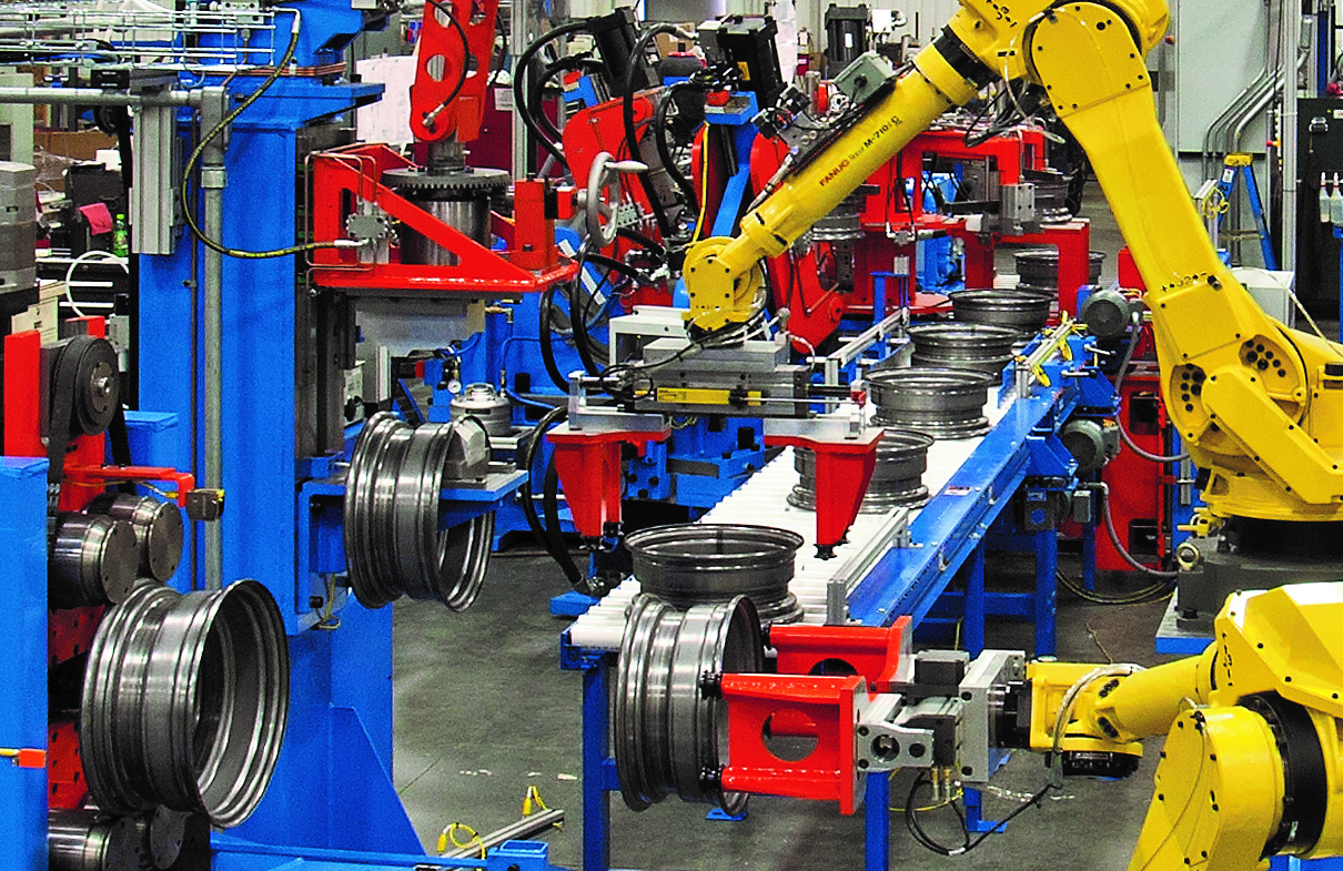 Automotive Tire and Wheel Assembly Factory Conveyor Line